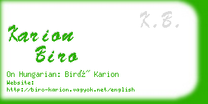 karion biro business card